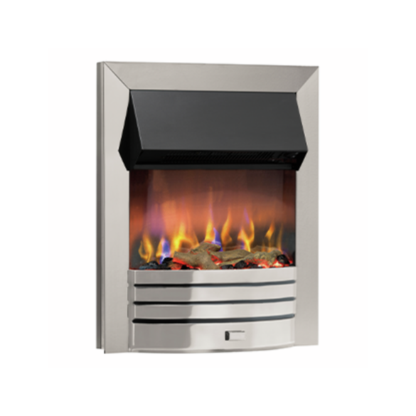 Dimplex TRR20CH Torridon Optiflame 3D Inset Electric Fire Chrome - view of the front of the electric fire