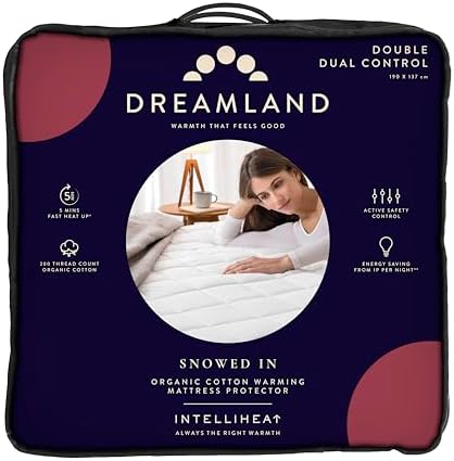 Dreamland 16888C Snowed In Double Dual Control Cotton Mattress Cover packaging