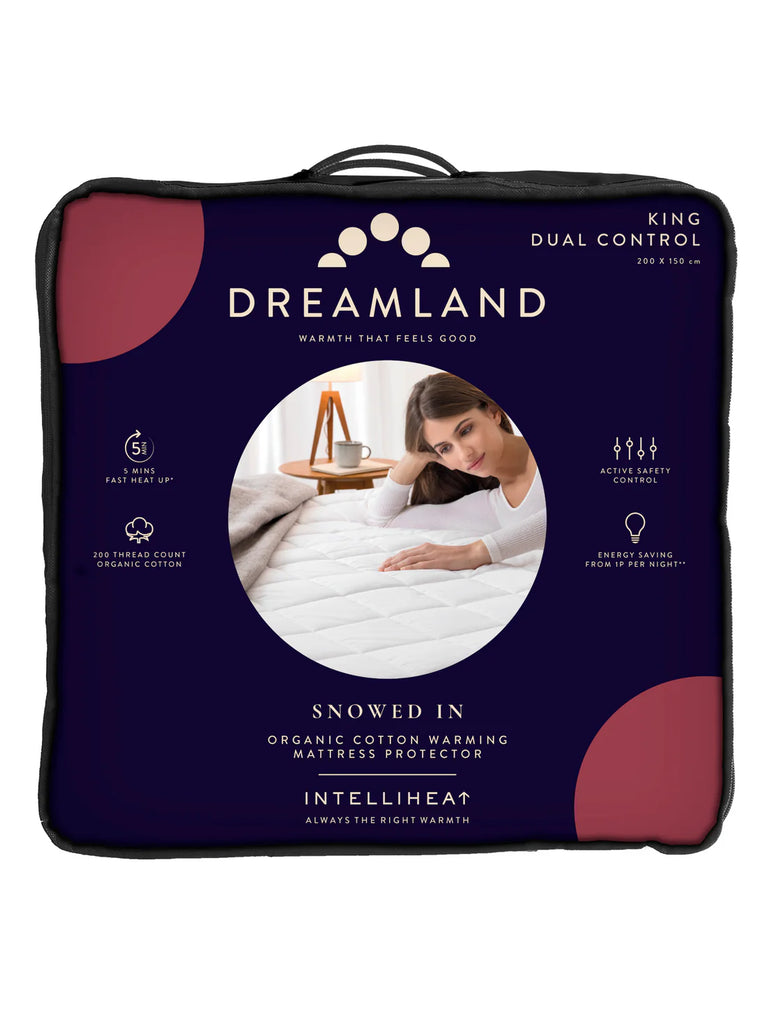 Dreamland 16889C Snowed In King Cotton Fitted Mattress Cover packaging