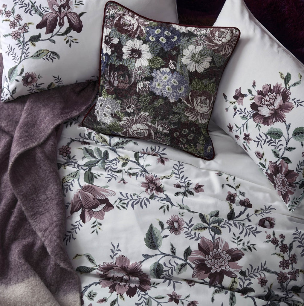 Laura Ashley Editas Garden Double Quilt Set - floral pillow bedding close-up