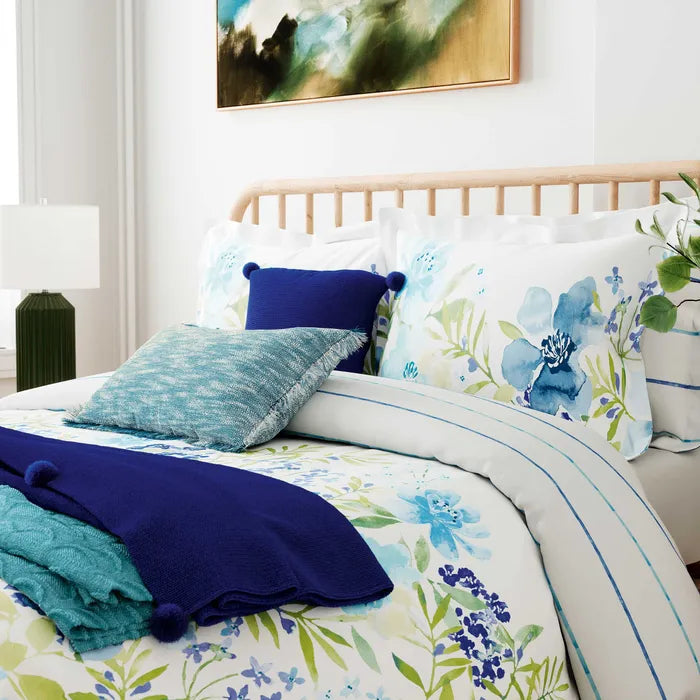 Florence Duvet Cover Set King Blue