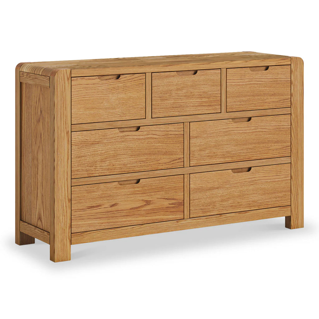 Edson G7446 Chest 3 Over 4 Global - front of the Edson chest of drawers pictured from an angle