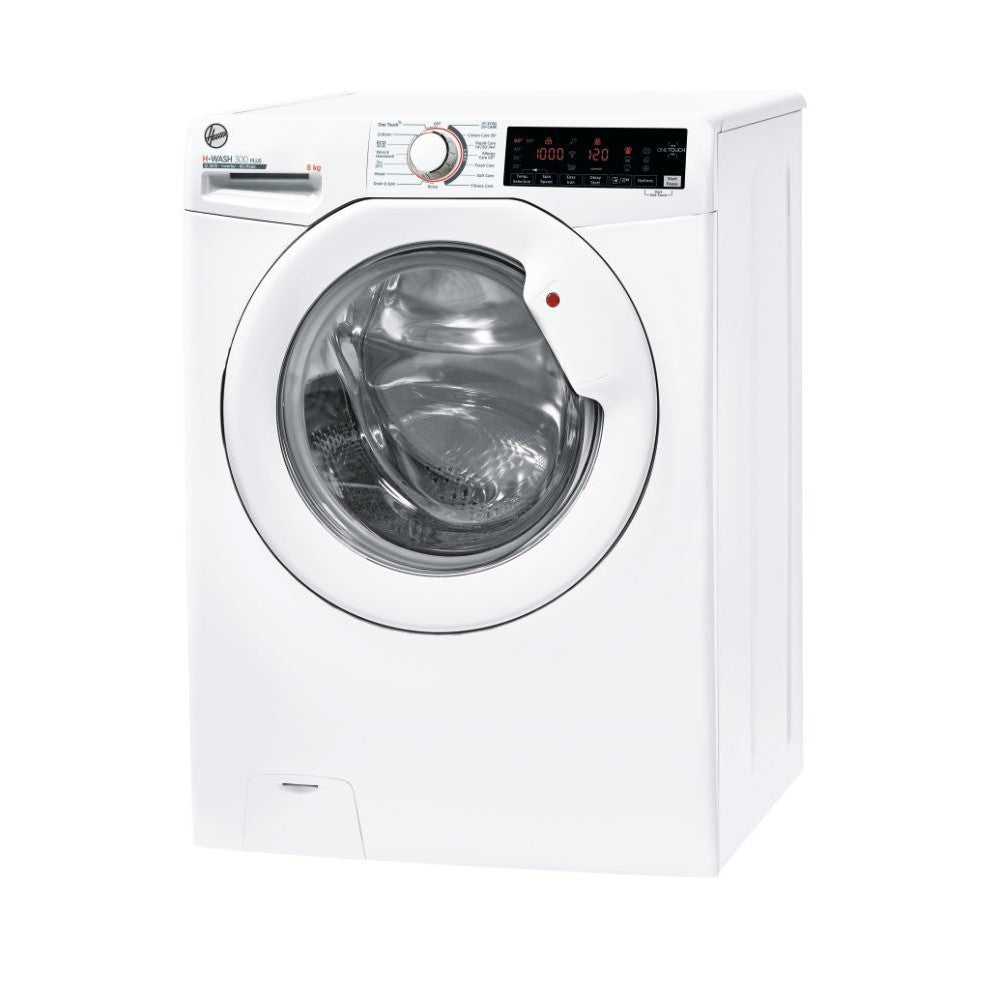 Hoover H3W68TME Washing Machine,8kg-1600 Spin Speed - front of the washing machine pictured at an angle