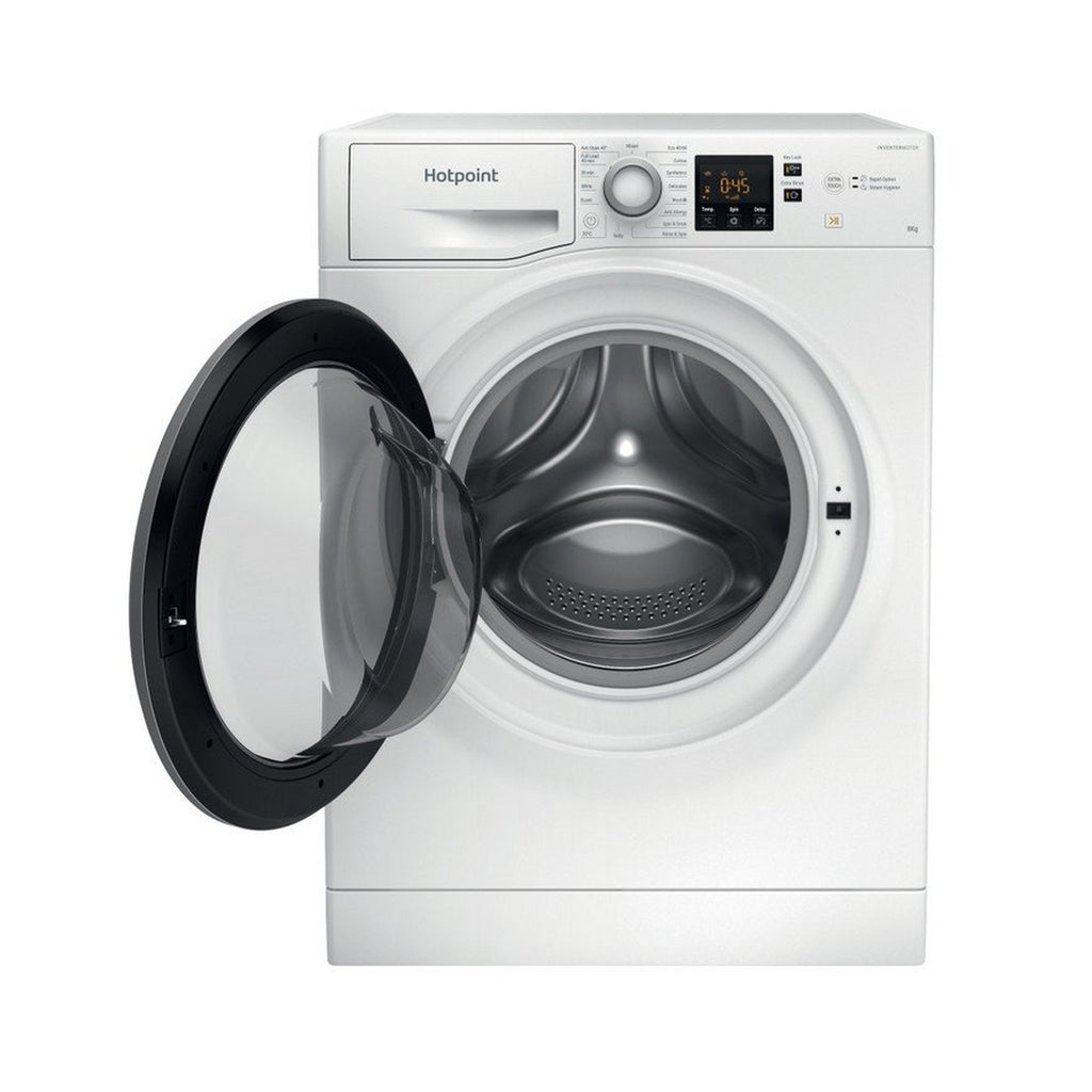 Hotpoint NSWE846WSUK 8kg-1400 Spin Speed Washing Machine - view of the front of the washing machine with the front hatch door opened