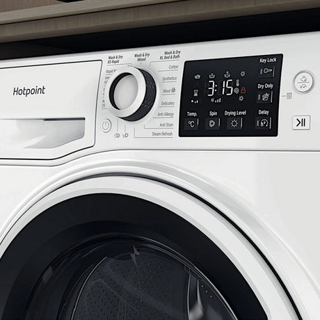 Hotpoint NDBE9635WUK 9kg/6kg 1400 Spin Washer Dryer - White buttons