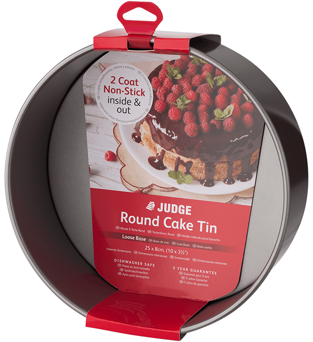 Judge JB43 10" Loose Base Round Cake Tin with label