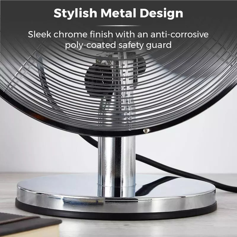  Metal Desk Fan Chrome stylish metal design