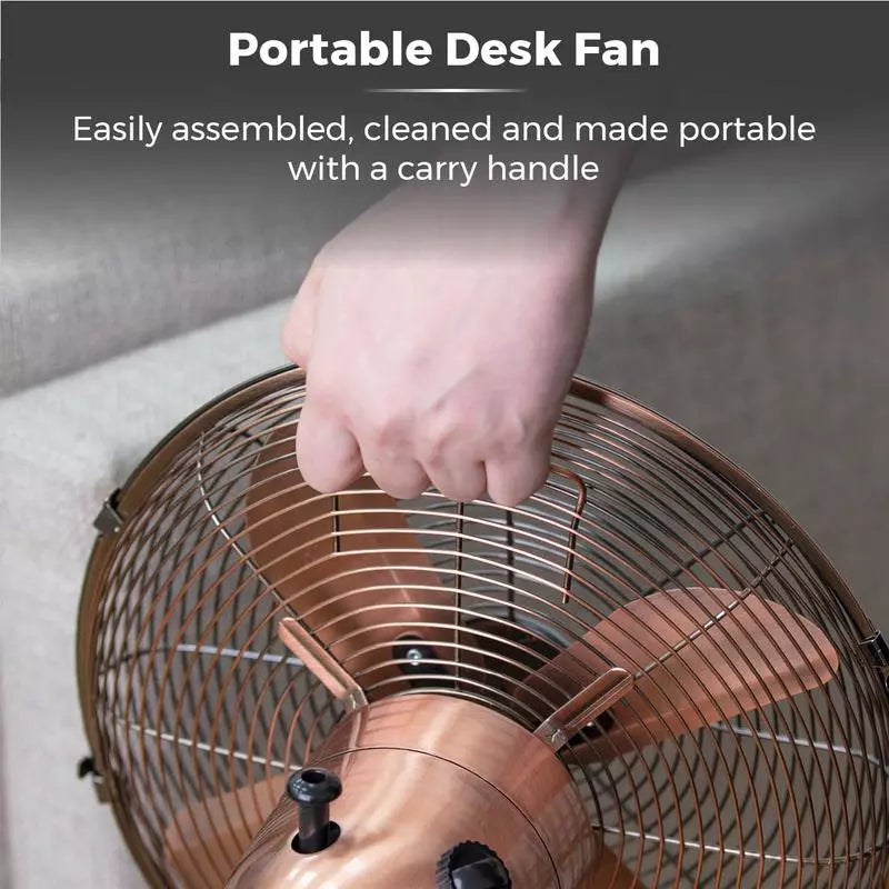 Metal Desk Fan Copper