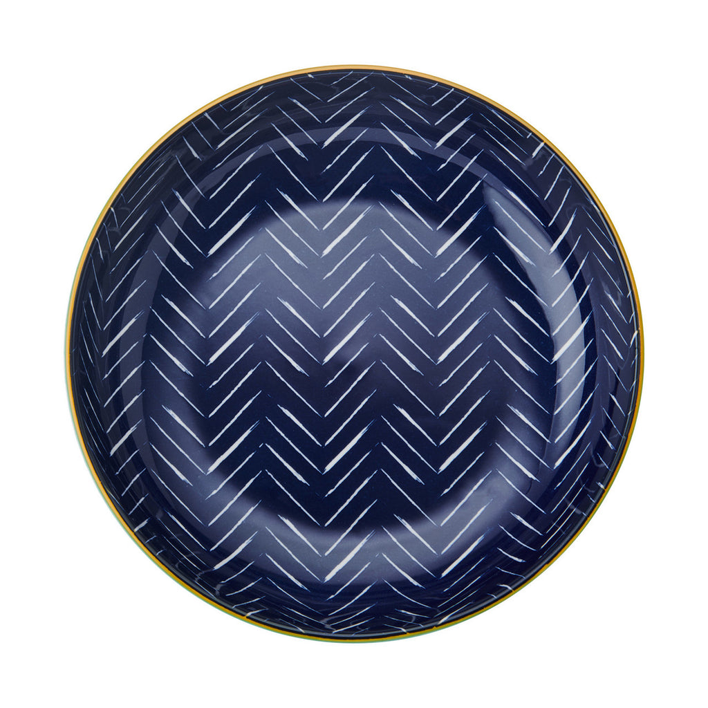 Mikasa Indigo Chevron Stoneware Bowl, 21cm Top View