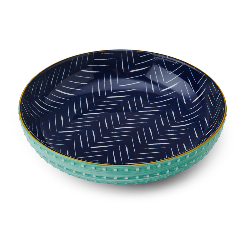 Mikasa Indigo Chevron Stoneware Bowl, 21cm