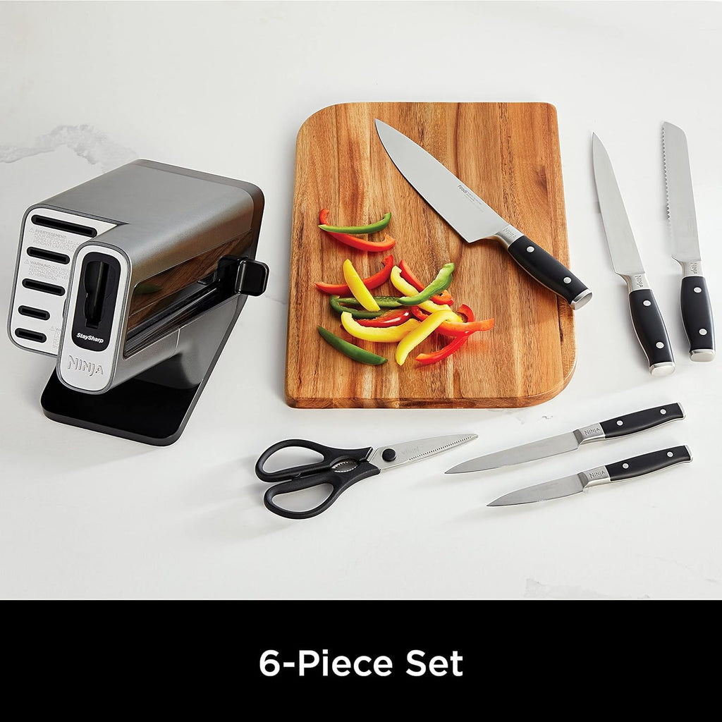 Ninja K32006UK Foodi Stay Sharp Knife Block Set - 6-piece set with picture of all utensils