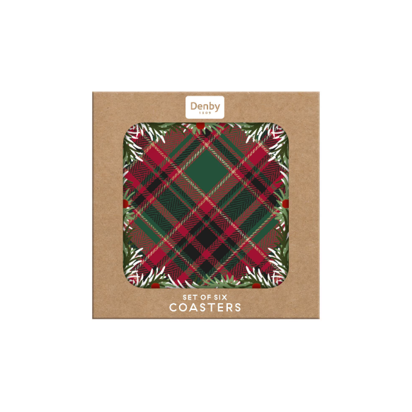 Noel Tartan Set Of 6 Coasters boxed