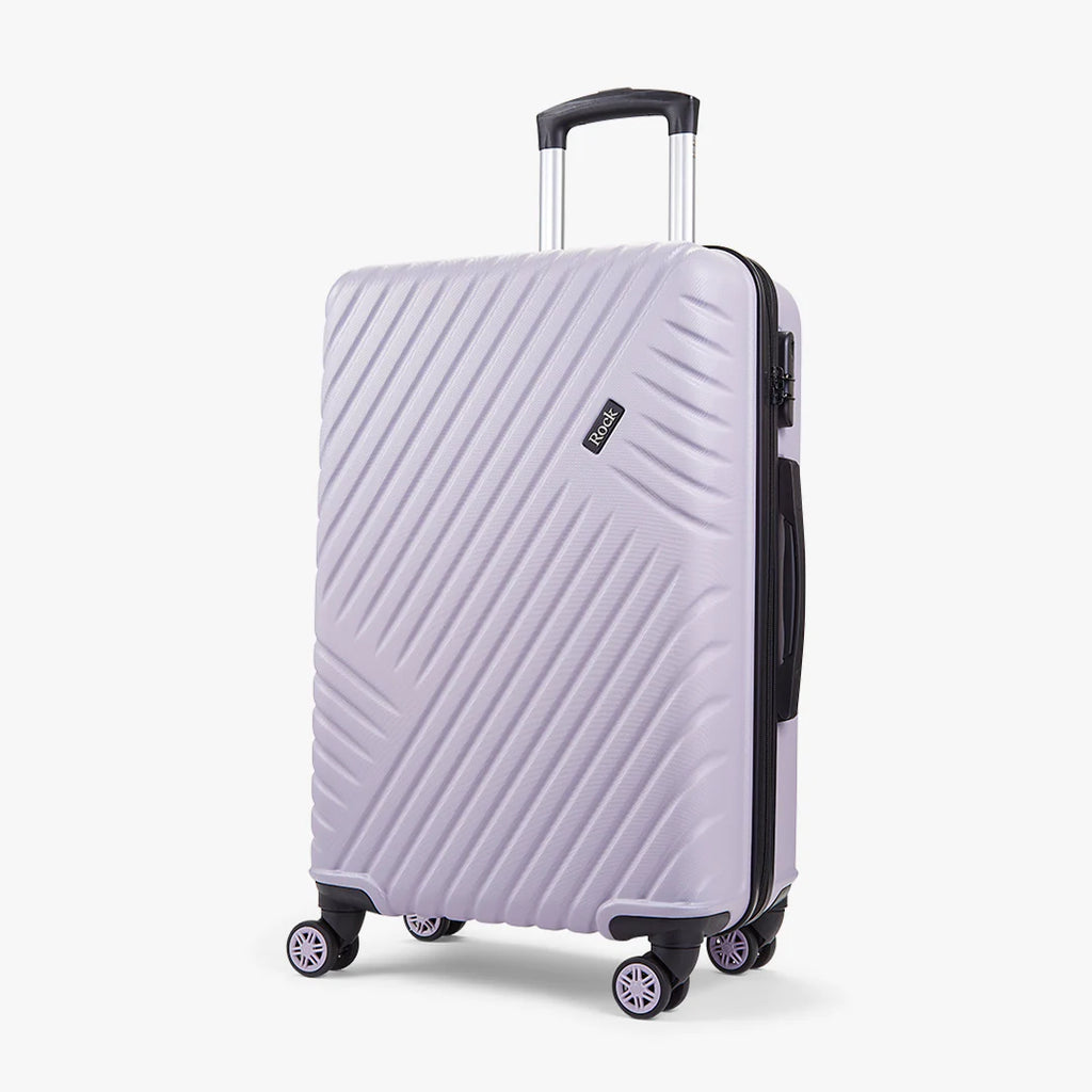 Rock TR0263PUMED Santiago Medium Suitcase Purple - front of suitcase at an angle