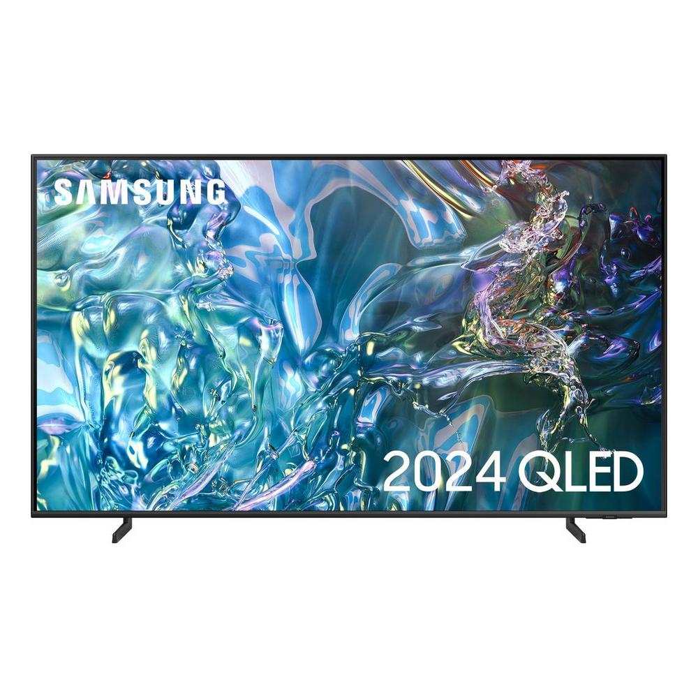 Samsung QE50Q60DAUXXU 50" QLED Tv - front of the television with Samsung logo and 2024 QLED titles on the television screen