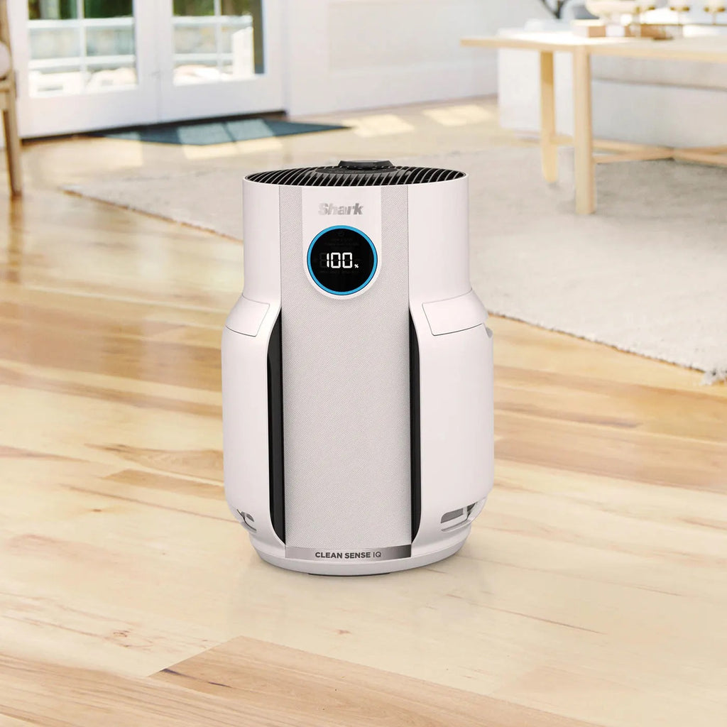 Shark HP150UK Never Change 5 Air Purifier - air purifier pictured on the floor in a house