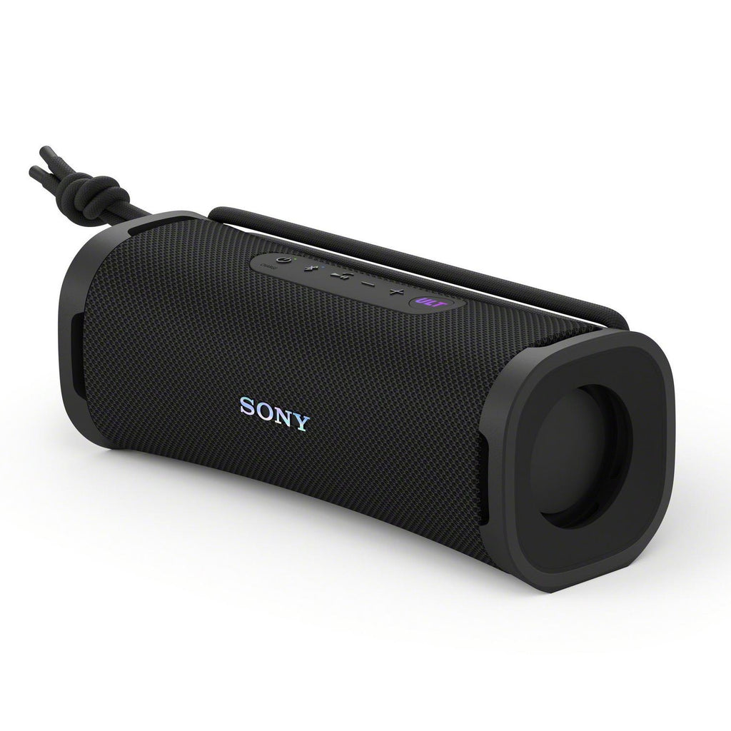 Sony SRSULT10B ULT FIELD 1 Portable Wireless Bluetooth Speaker - Black - front of the speaker pictured at an angle