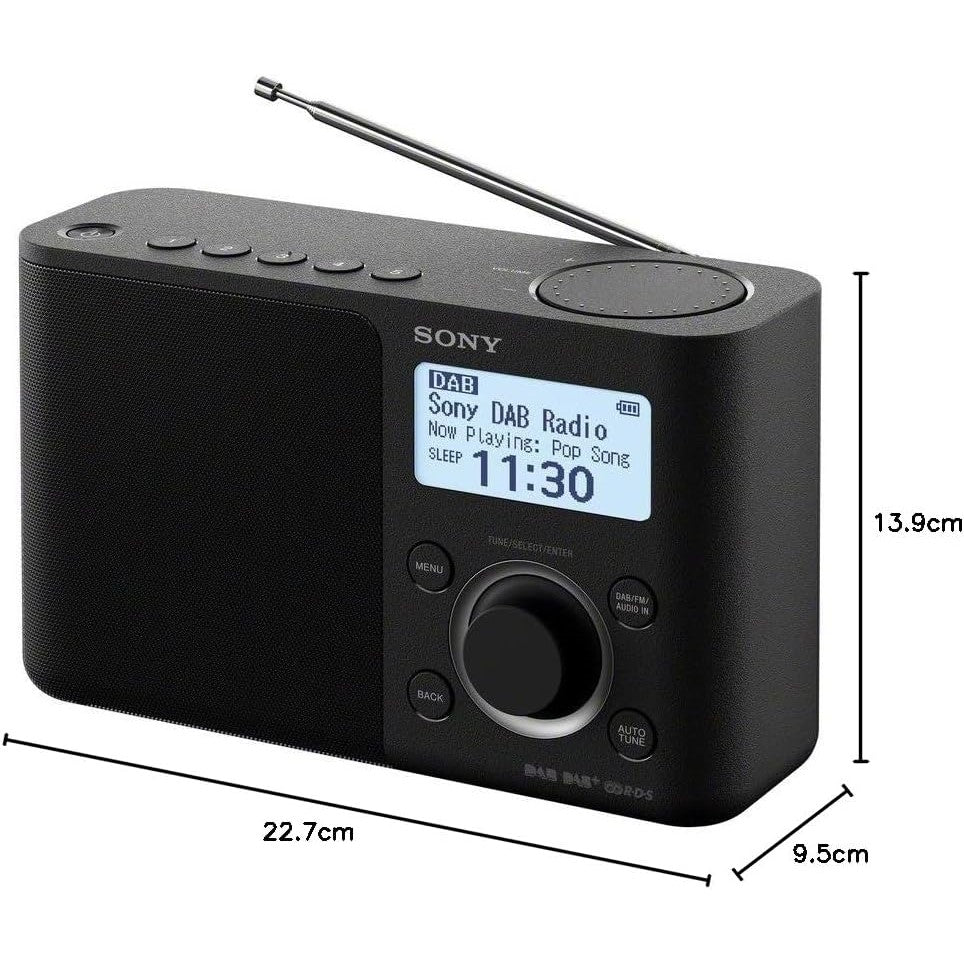 Sony XDR-S61 Black DAB/FM Portable Radio - dimensions