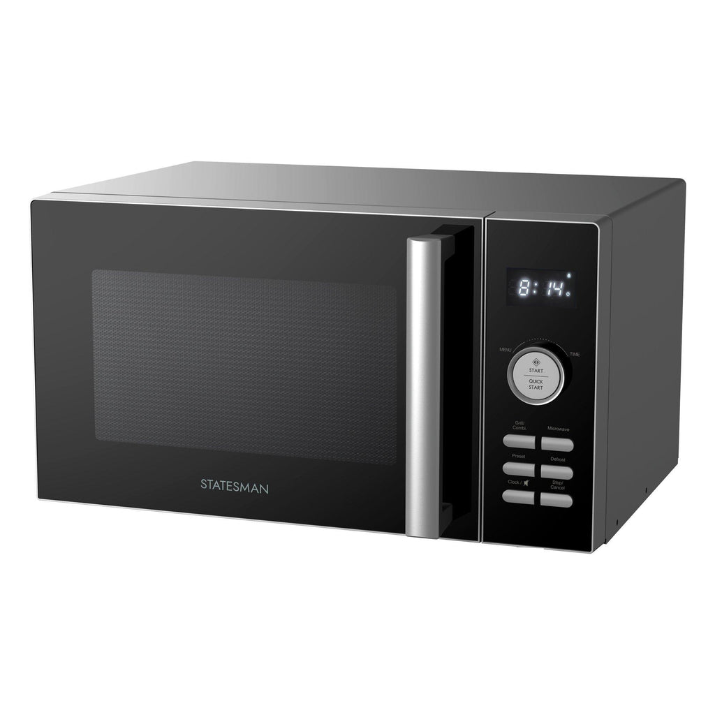 Statesman SKMG0923DSS 23 Litre Microwave & Grill - front view of appliance at an angle