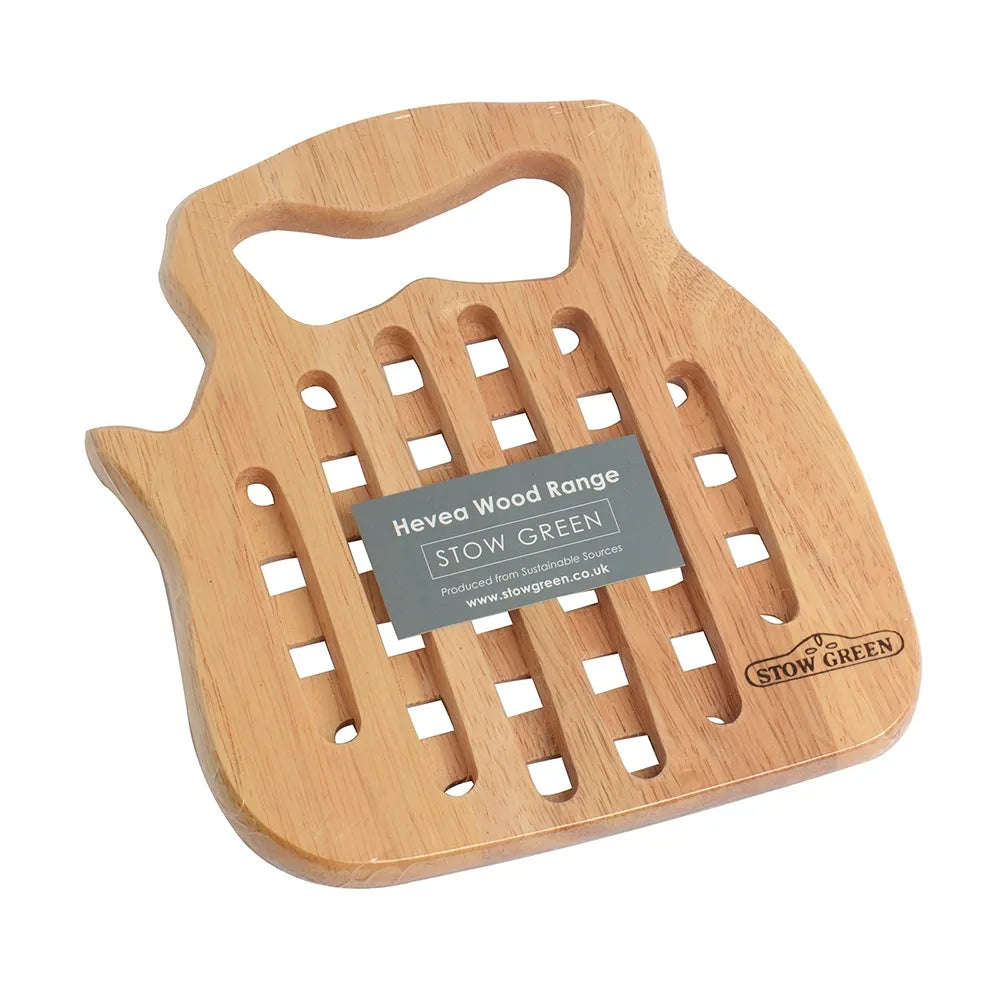 Stow Green SG1345 Kettle Trivet 23x20cm - view of the top of the trivet with packaging on it with a label