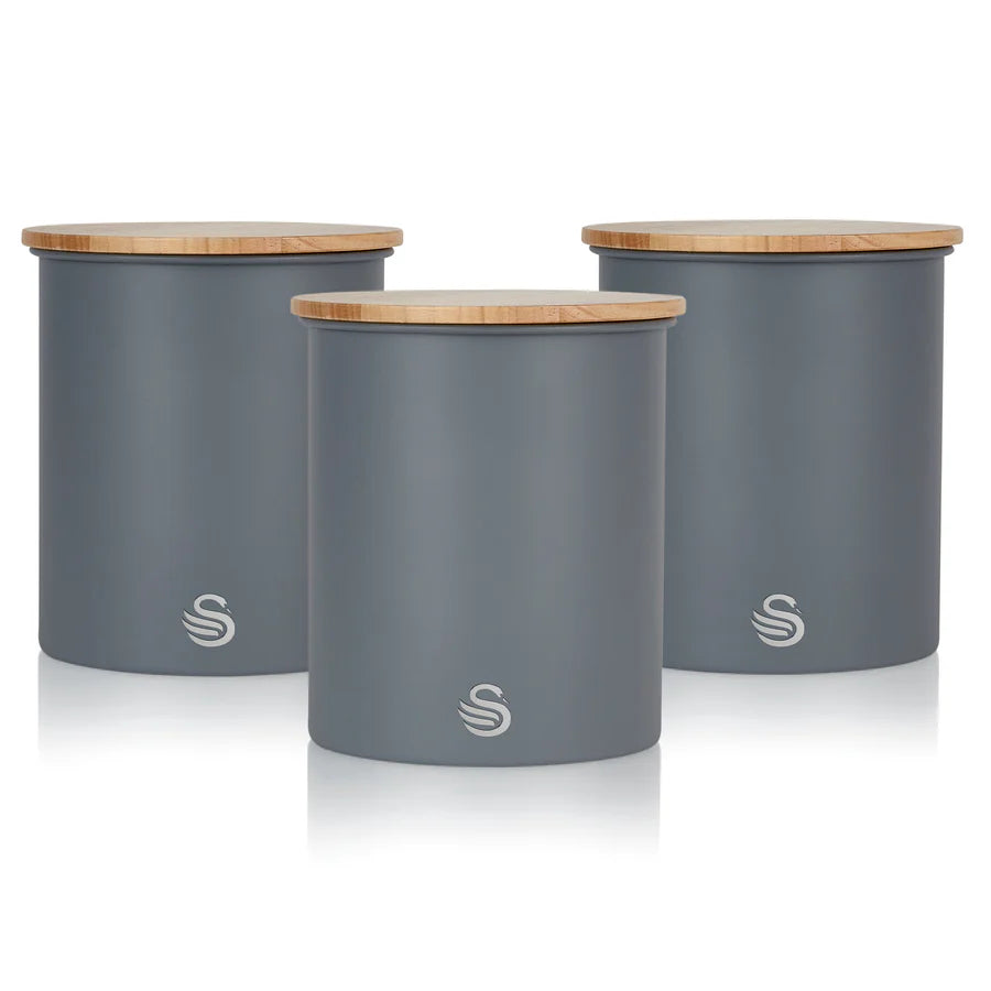 Swan Nordic Set of 3 Storage Canisters grey