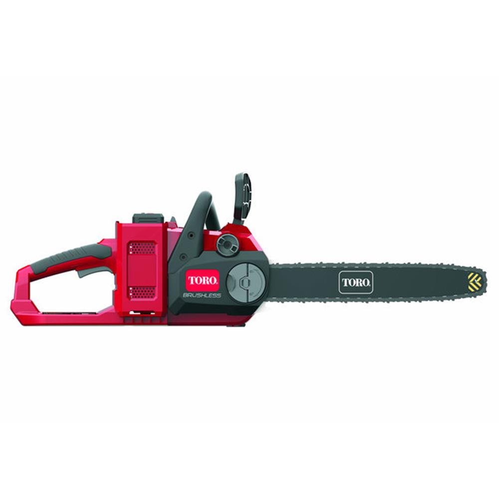 Red Cordless Chainsaw with Battery and Charger