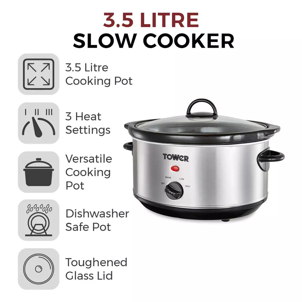 Tower T16039 3.5L Slow Cooker - feature list