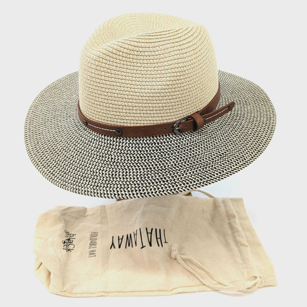 Two Tone Panama Foldable Hat