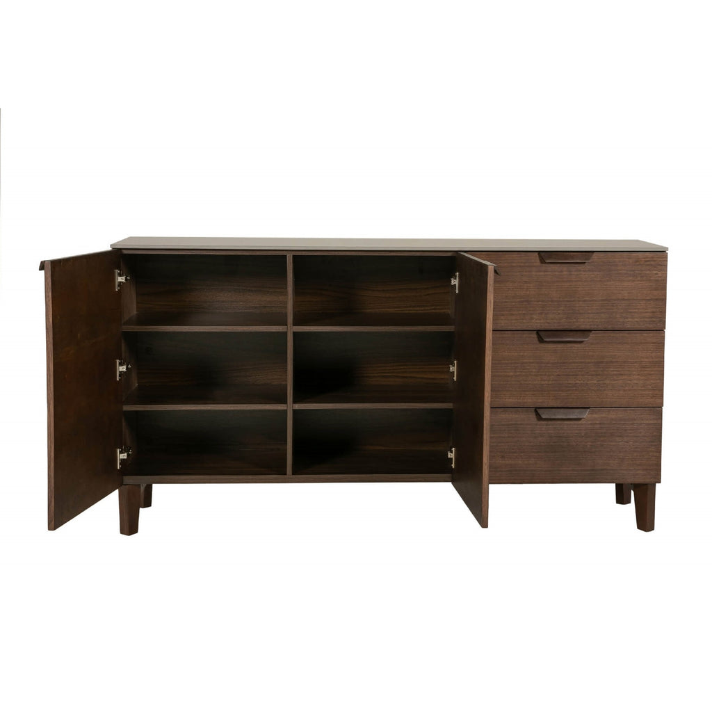 Axton Sideboard in Latte Hue by Vida Living - front with cabinets opened