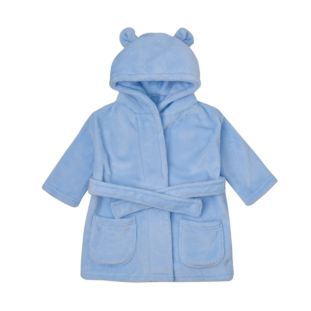 CG1682B Bambino Babys Dressing Gown Blue 3-6 Months - dressing gown front pictured