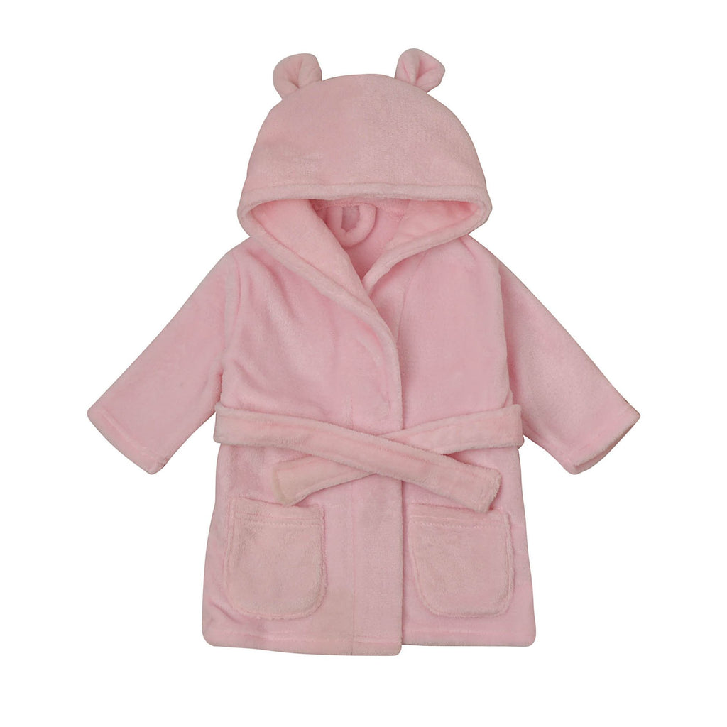 CG1682P Bambino Babys Dressing Gown Pink 3-6 Months - front of dressing gown pictured