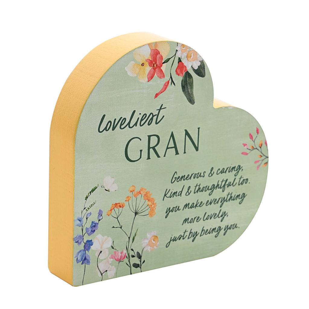 TC107G The Cottage Garden 3D Heart "Gran" - front of product from an angle