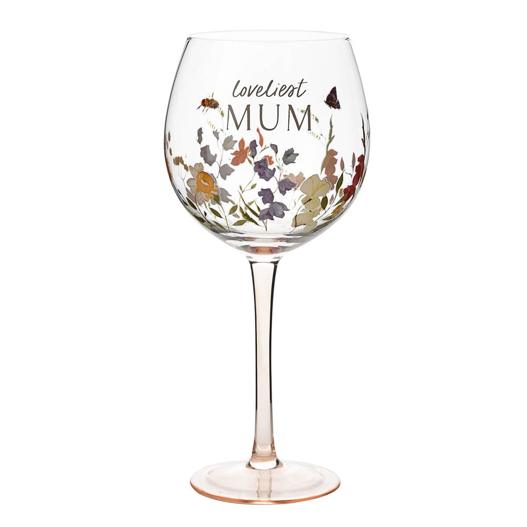 TC114M The Cottage Garden Gin Glass "Mum" - front of glass