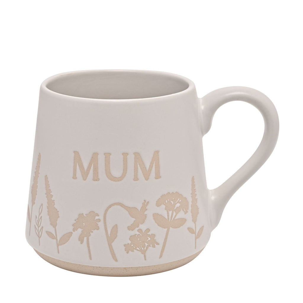 TC168M The Cottage Garden Floral Mug White "Mum" - front of mug