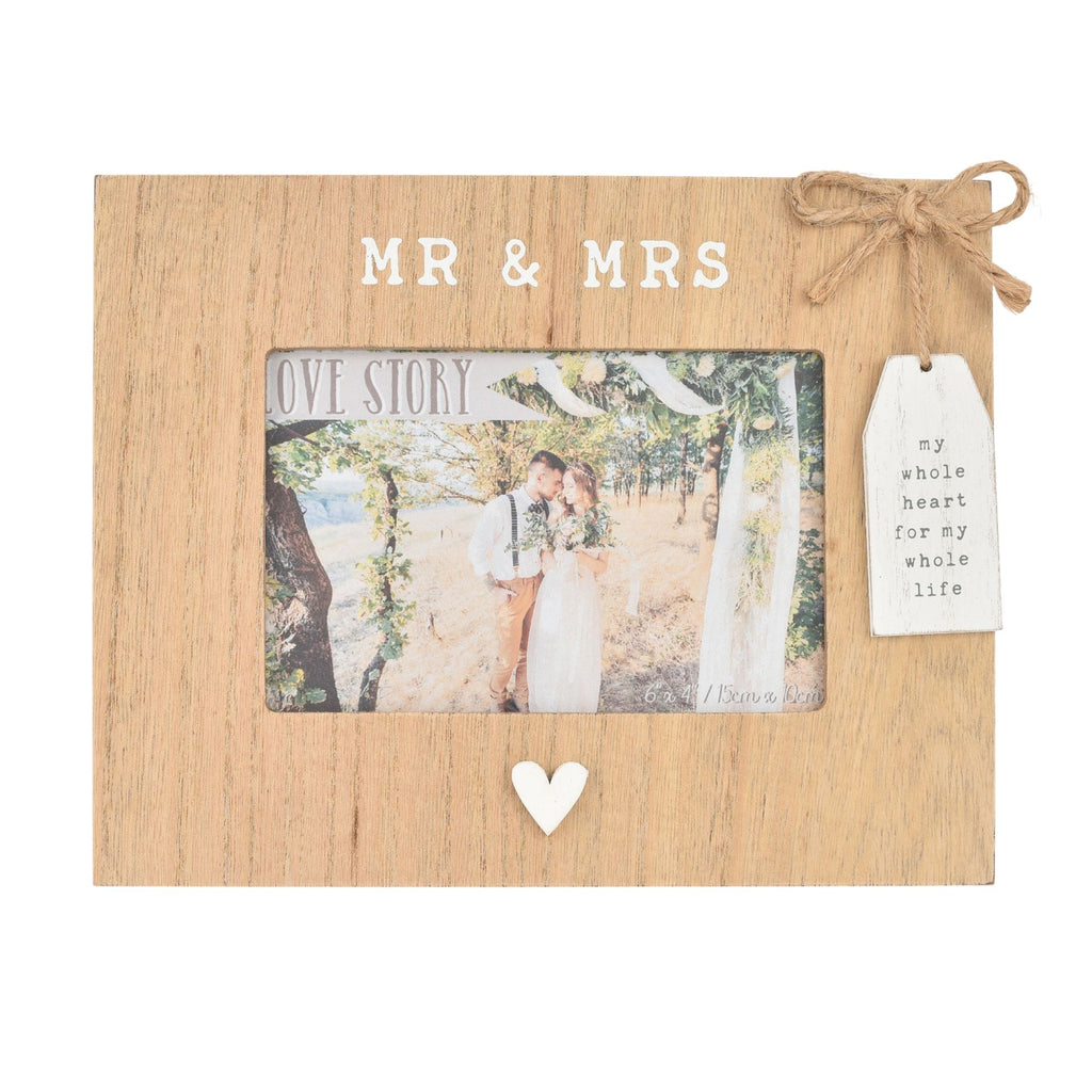 WG1130 Love Story "Mr & Mrs" Wooden Frame - front of the frame