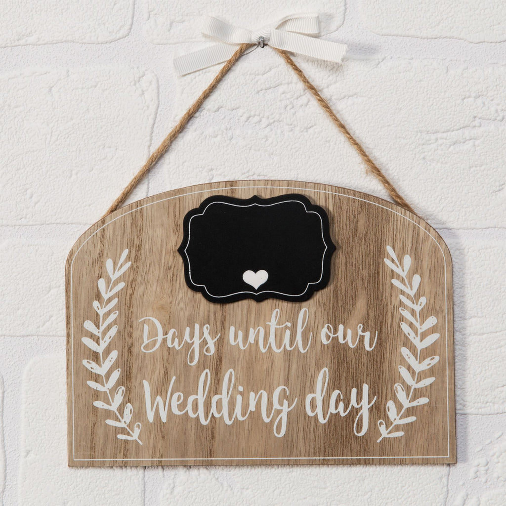 WG944 Love Story Plaque Countdown to our Wedding - plaque pictured hanging on a wall