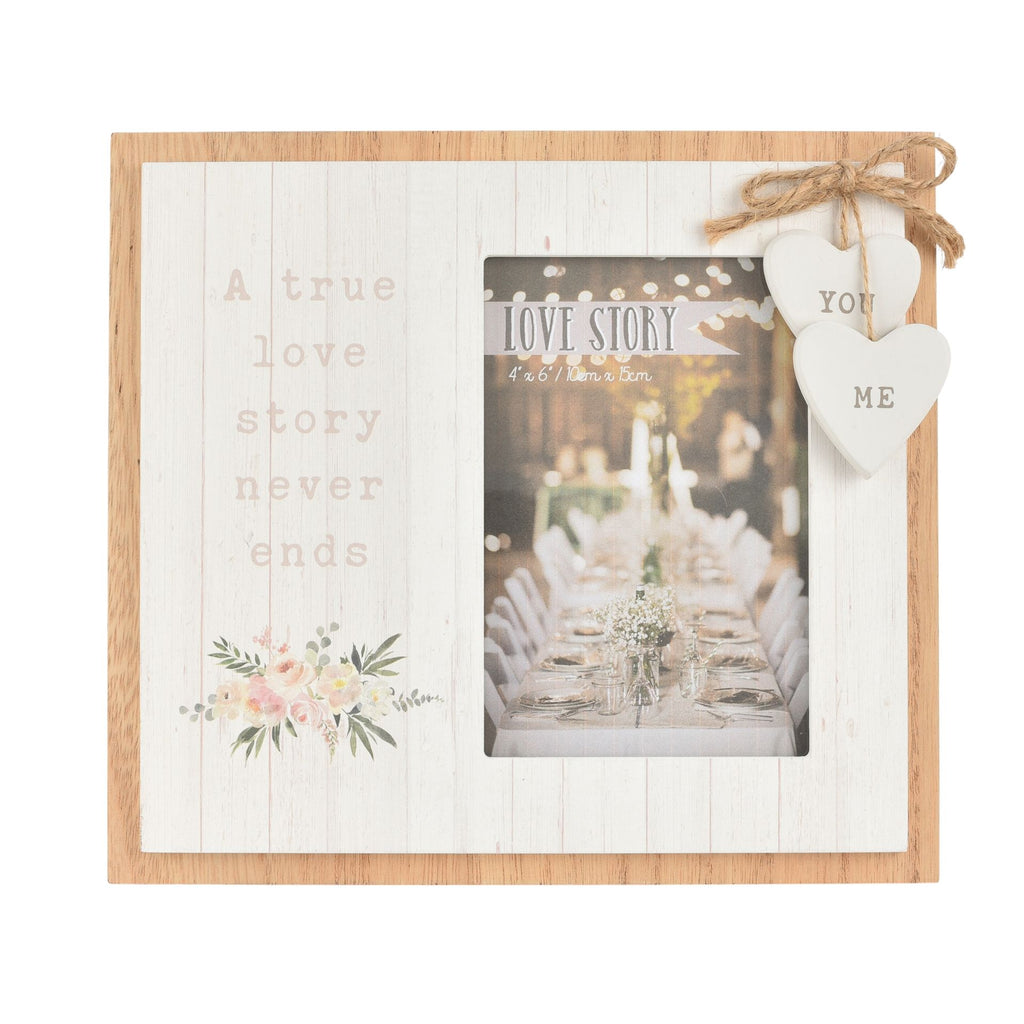 WG996 Love Story Photo Frame "Our Love Story" - front of the picture frame