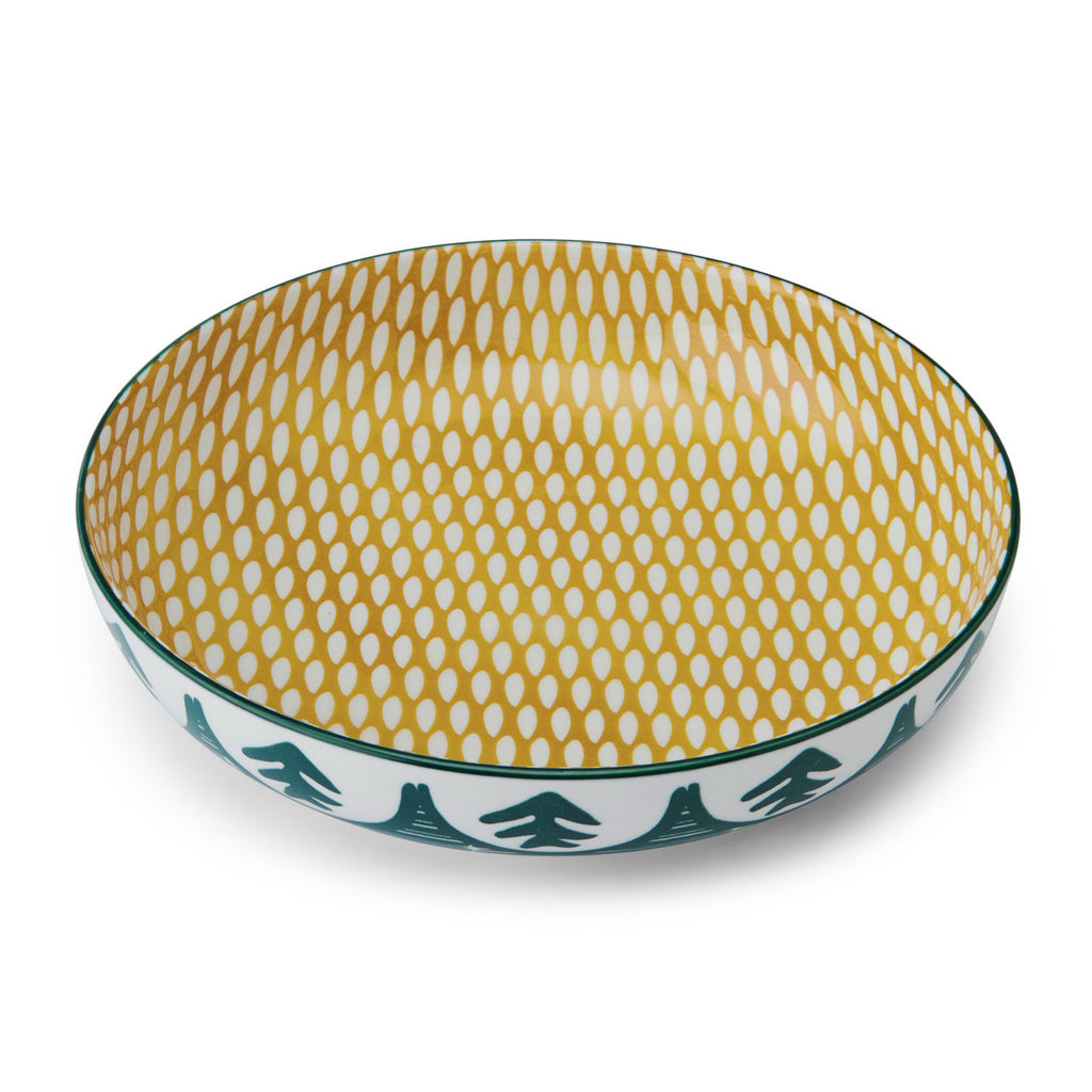 Mikasa Green Leafy Pattern Stoneware Bowl