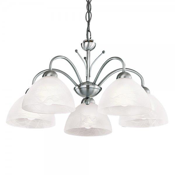 Milanese 5 Light Fitting In Satin Silver
