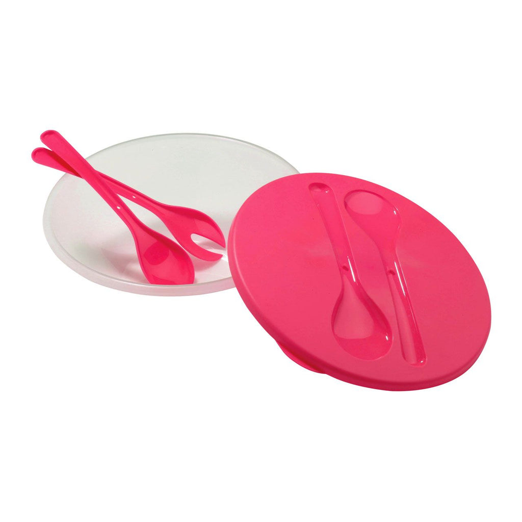 Premier Salad Container With Pink Lid