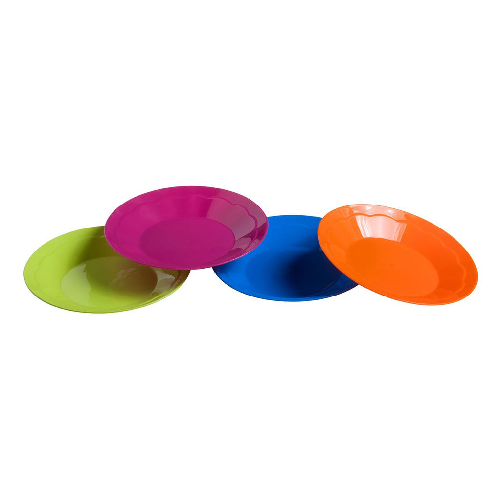 Premier Plastic Plate Set Blue/Pink/Orange/Green