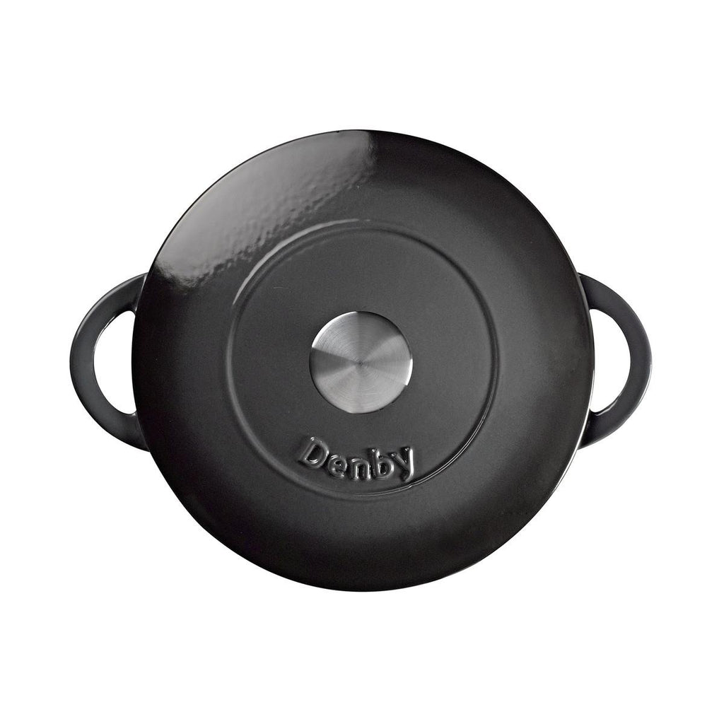 Halo Cast Iron Round Casserole by Denby birds eye view of lid