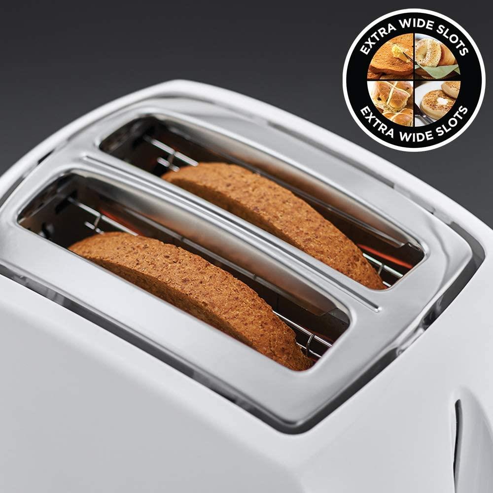 Russell Hobbs 21640 Textures 2 Slice White Toaster with extra wide slots