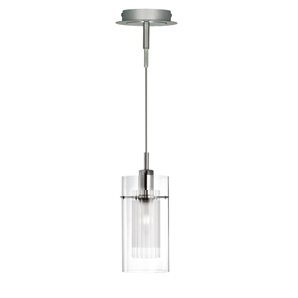 Duo I SS Double Glass Pendant