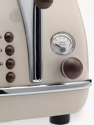 Vintage Icona 4 Slice Toaster, Cream buttons