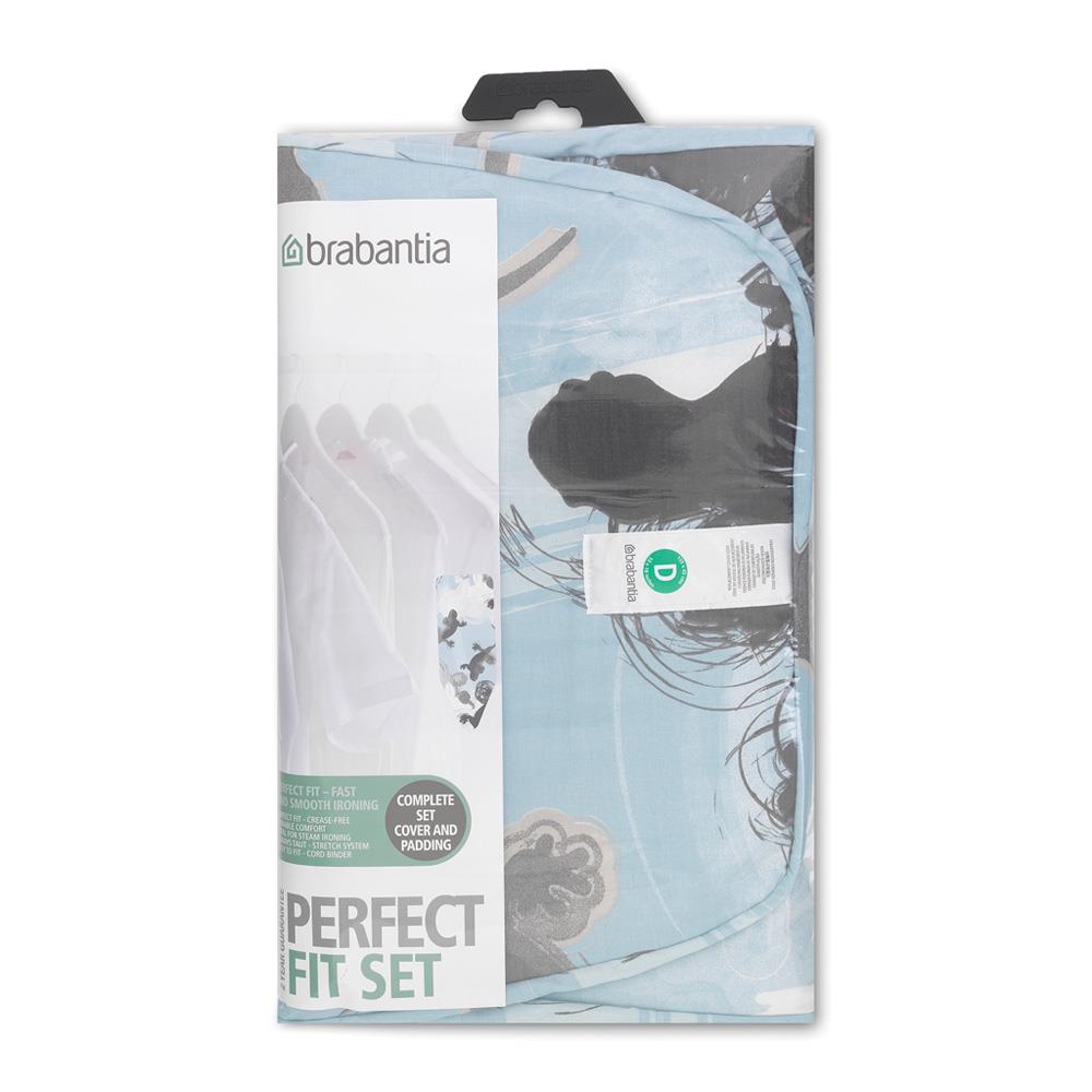 Brabantia Ironing Board Cover Set, Size D, 4mm 135x45cm, Cotton, Mixed Colourful - Smyth Patterson