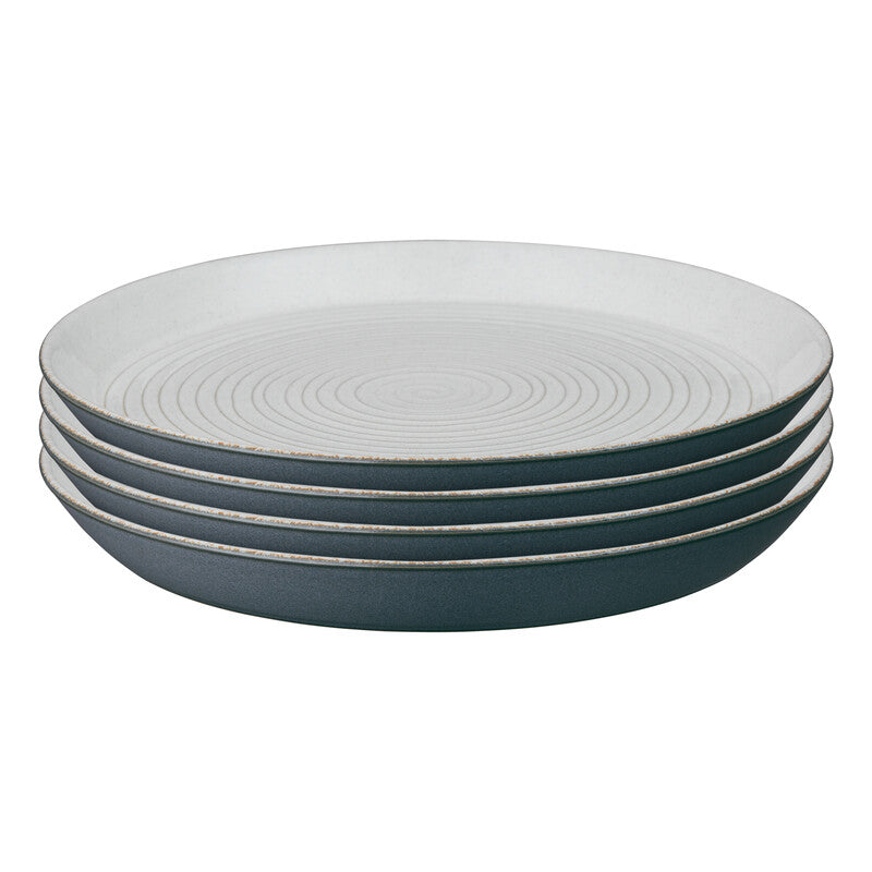 Impressions Charcoal Set Of 4 Spiral Dinner Plates