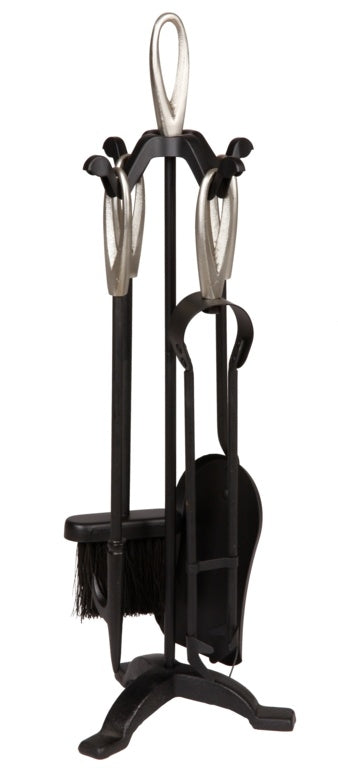 Companion Set with Pewter /Black Handles
