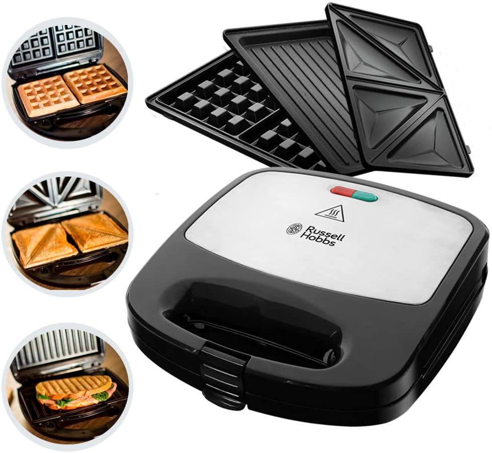 Russell Hobbs 24540 3 In 1 Sandwich Maker Complete With Waffle & Grill Plates