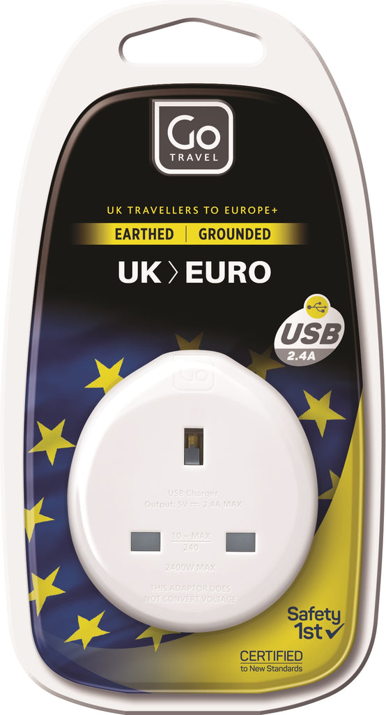 UK-EU Adaptor + USB Package