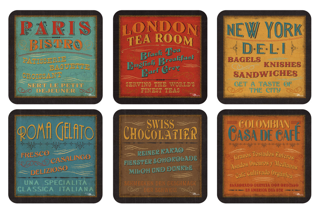 Lunchtime Coasters Set Of 6